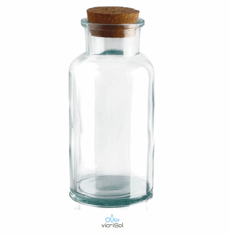 2100044-Botella CILÍNDRICA BOCA ANCHA 1000 ml-Tapa Corcho