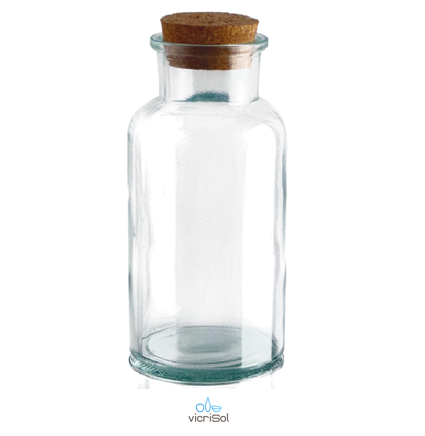 2100044-Botella CILÍNDRICA BOCA ANCHA 1000 ml-Tapa Corcho