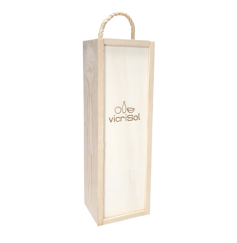 Caja Madera Personalizada con Asa 1 Botella Vino