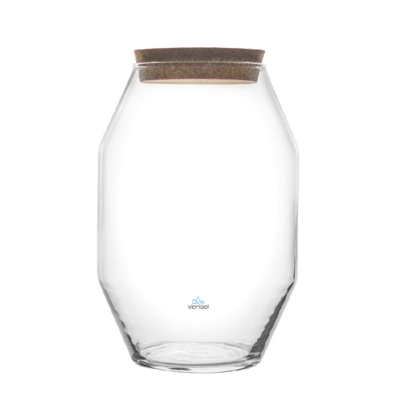 Terrario Florero Creta 25 cm- Tapa Corcho