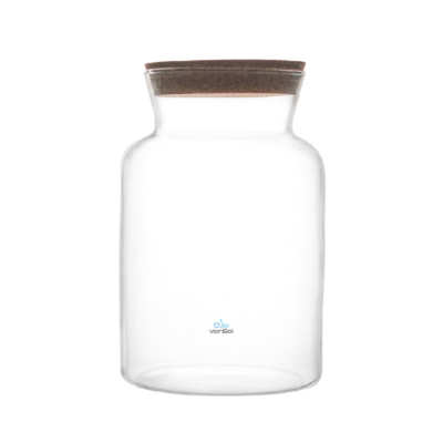 Terrario TAROKO 26 cm Con Tapa Corcho