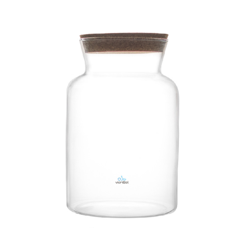 Terrario TAROKO 26 cm Con Tapa Corcho