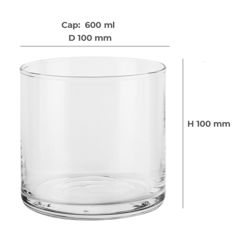 VASO 600 ml- 10x10 cm